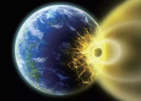 图5&nbsp;&nbsp;小行星撞击地球示意