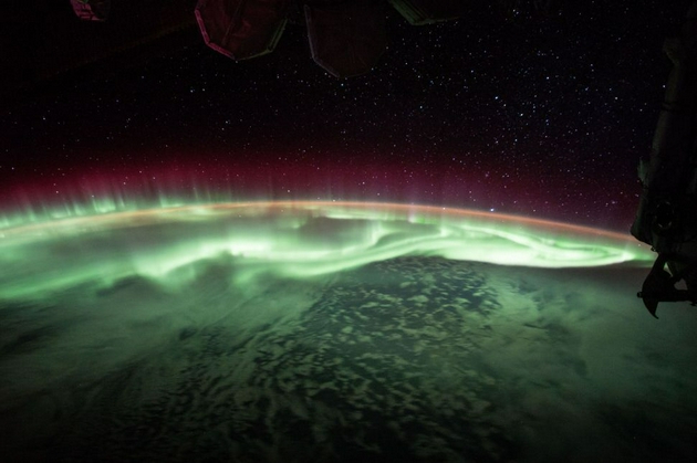 NASA宇航员在国际空间站上拍摄的极光