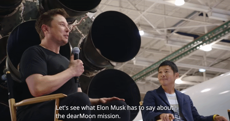 　动图丨马斯克与前泽友作（来源：DearMoon 官网）